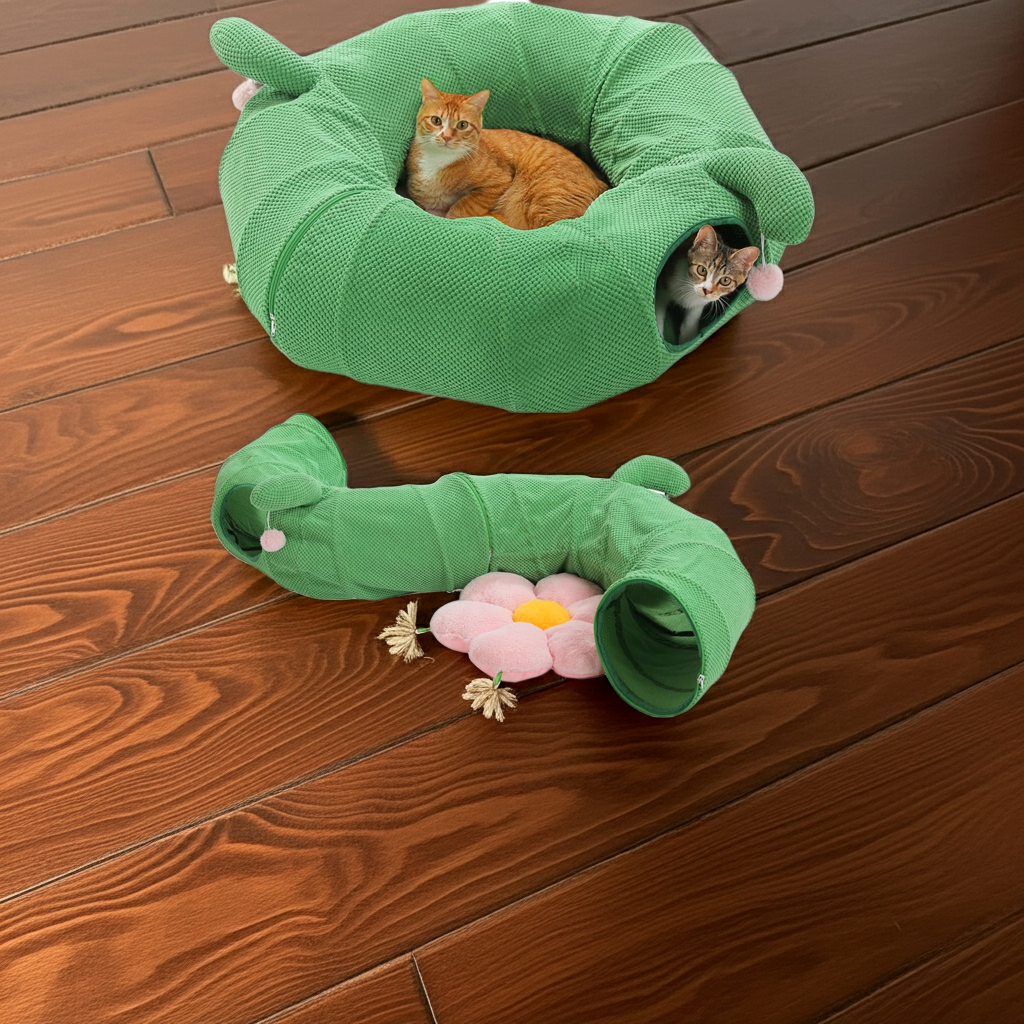 Cat Tunnel Toy Interactive Feather