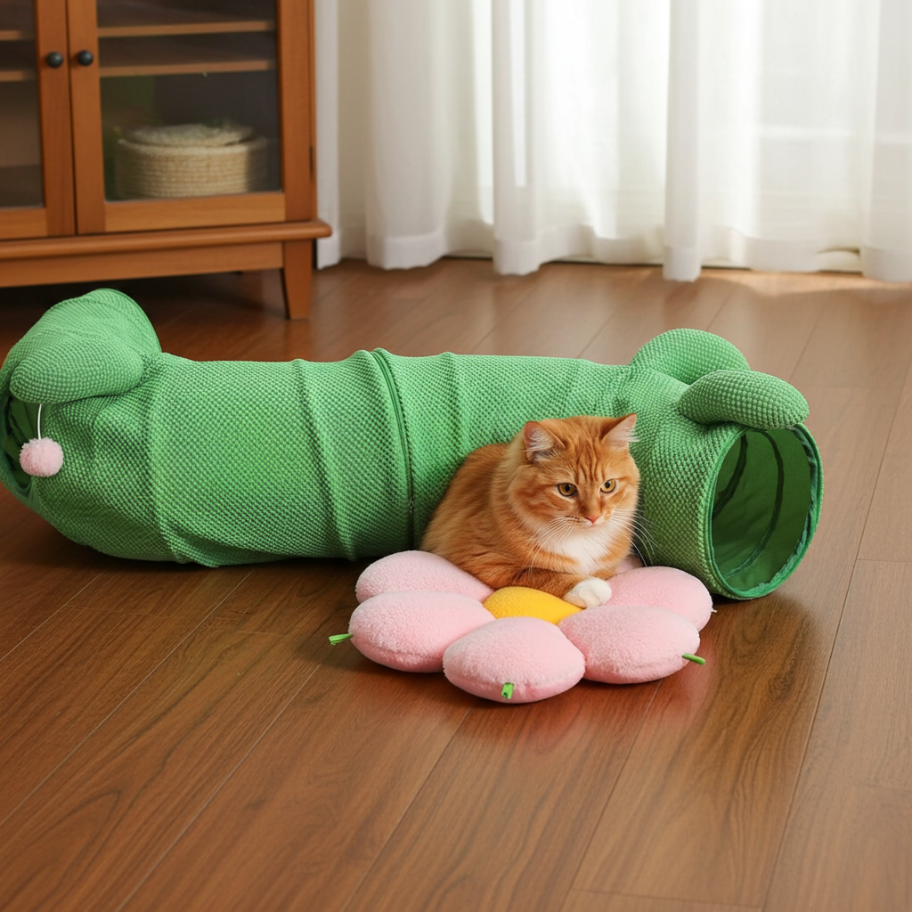 Cat Tunnel Toy Interactive Feather