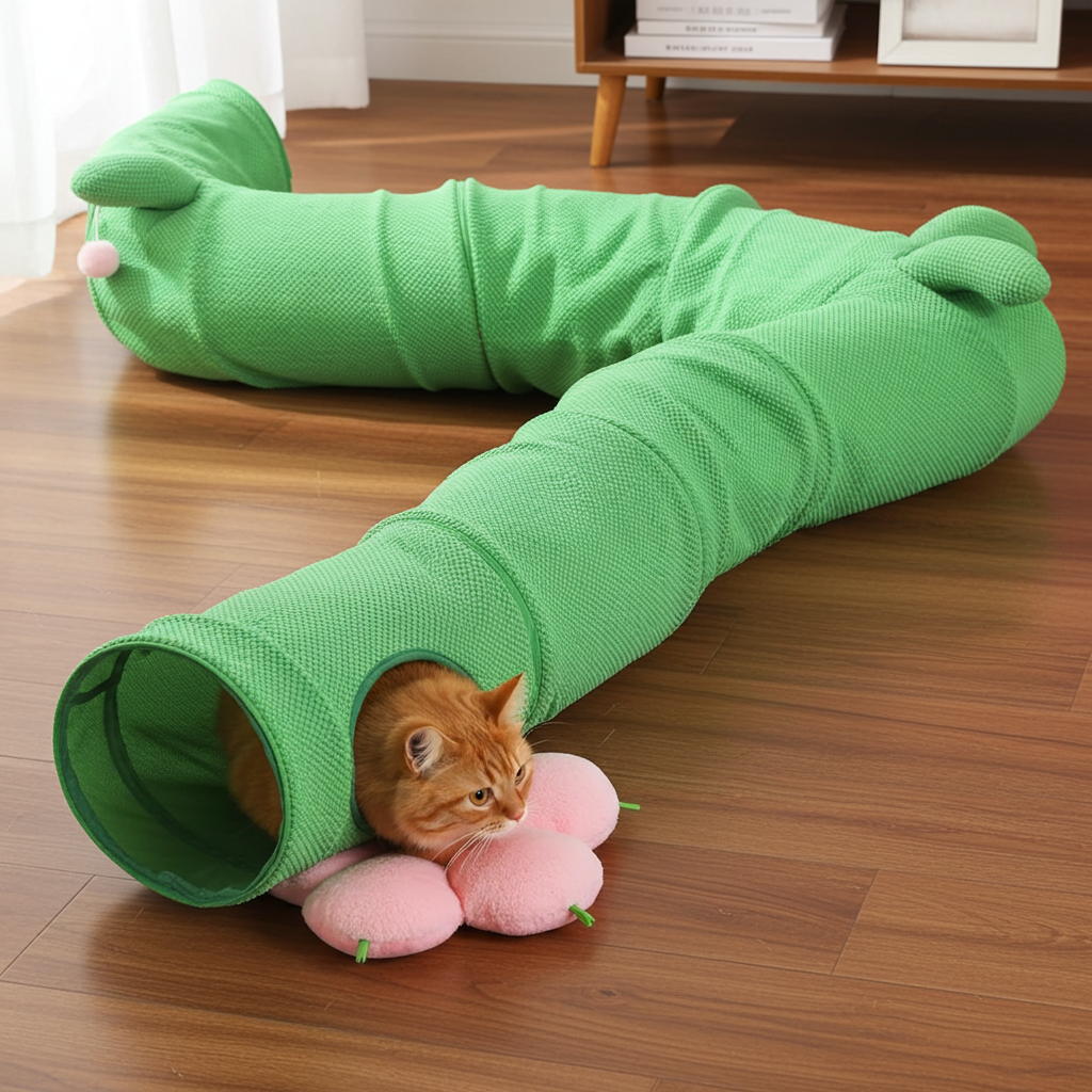 Cat Tunnel Toy Interactive Feather